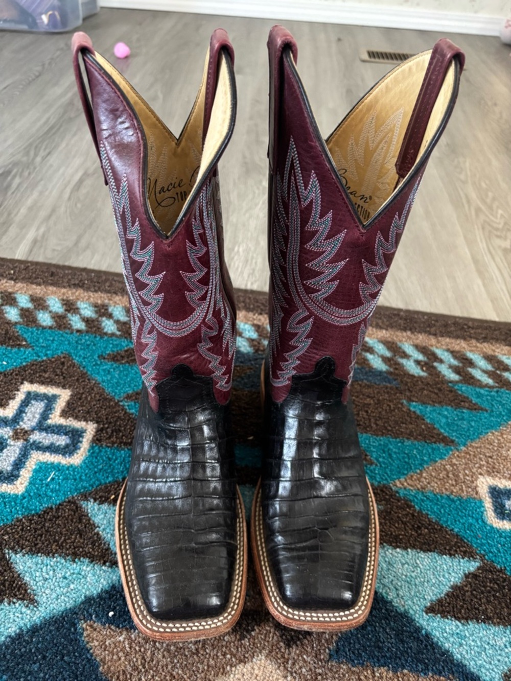 Women’s Macie Bean Black Caiman Boots